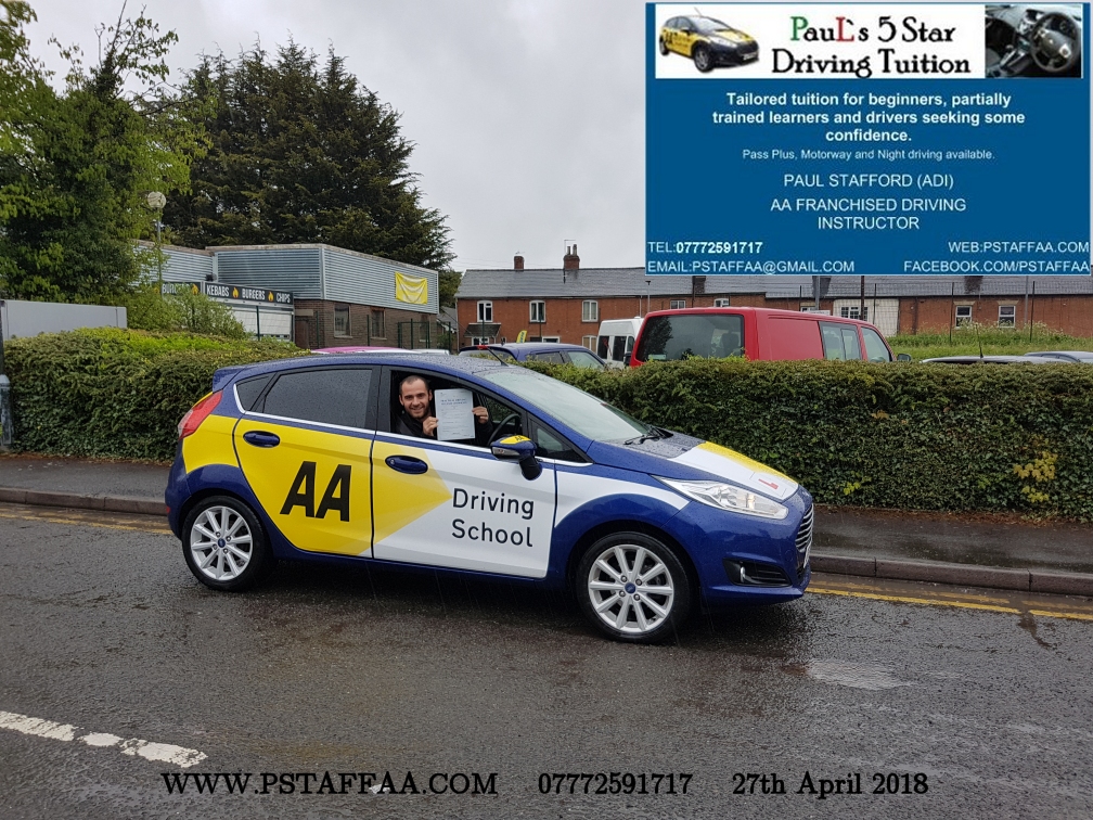 First Time Driving Test Pass Pavlin with Paul's 5 Star Driving Tuition